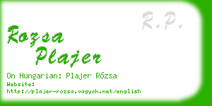 rozsa plajer business card