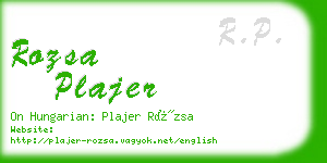 rozsa plajer business card